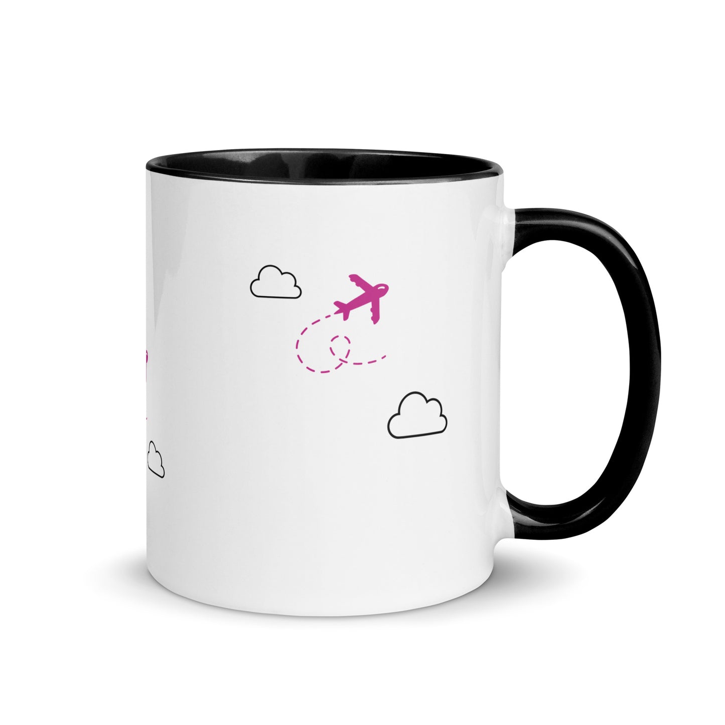 Catch Flights not Feeling's-  Pink or Black Inside Color Mug