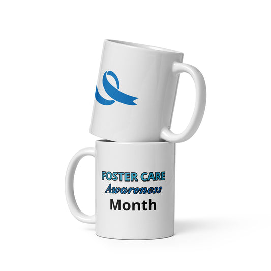 Foster Care Awareness Month-White glossy mug