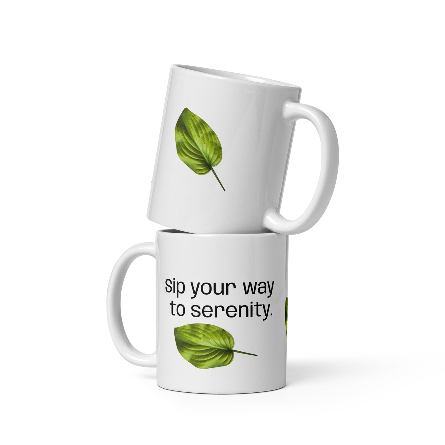 Sip your way to serenity-White glossy mug