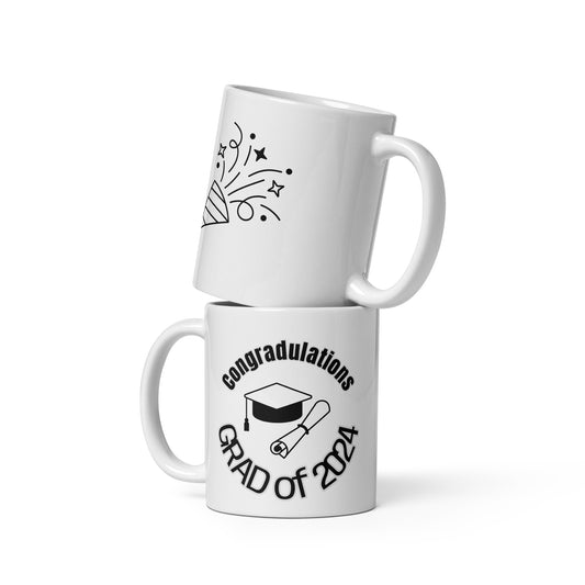 Congrats GRAD of 2024- White glossy mug