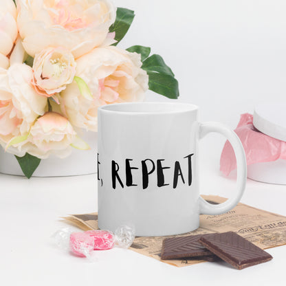 Sip, smile, repeat-White glossy mug