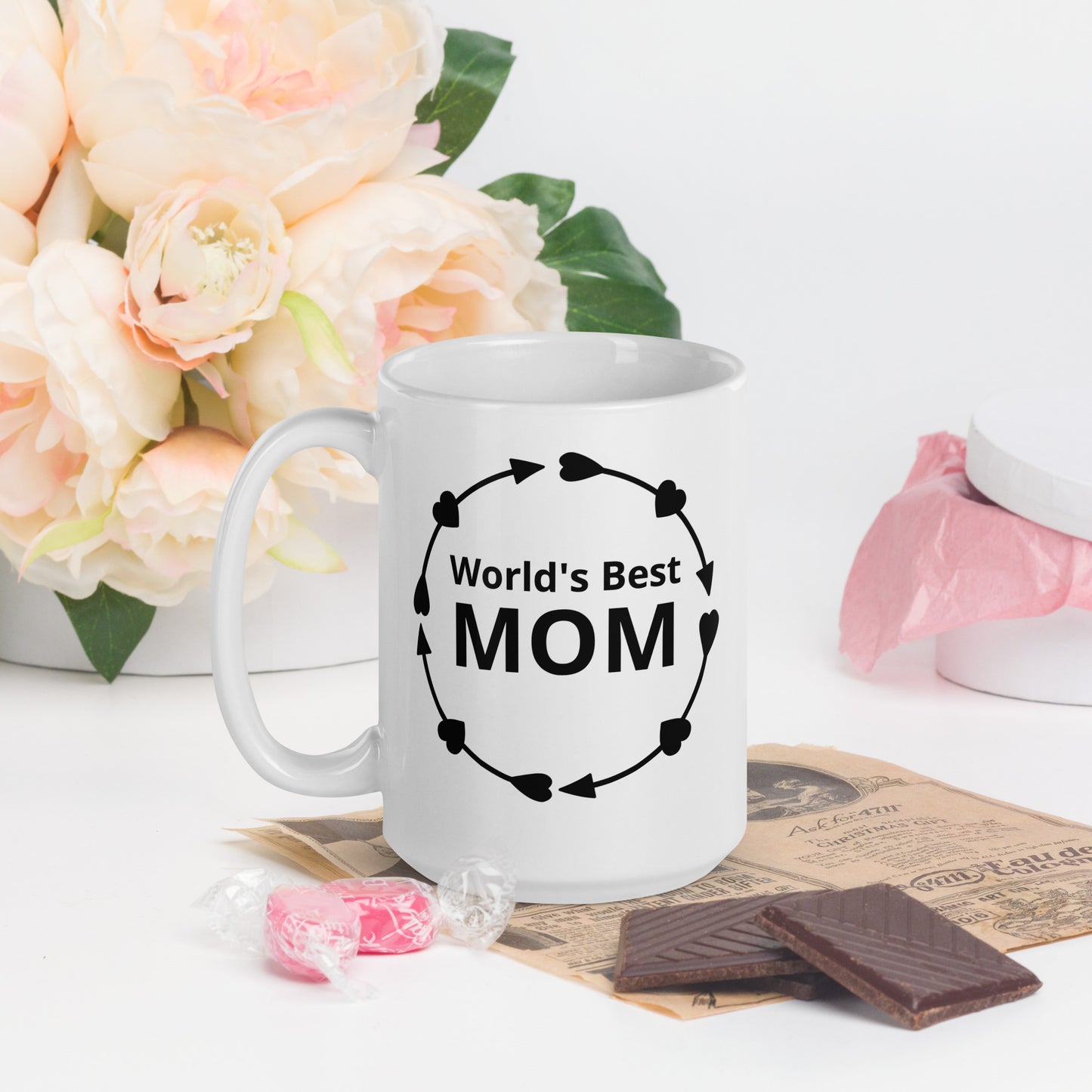 World's Best Mom -White glossy mug