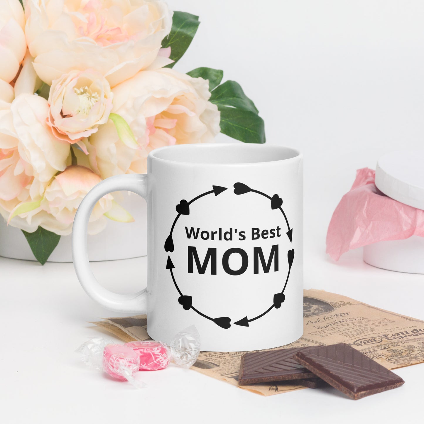 World's Best Mom -White glossy mug